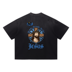 Royal Chaos Custom Jesus Distressed Oversized T-Shirt