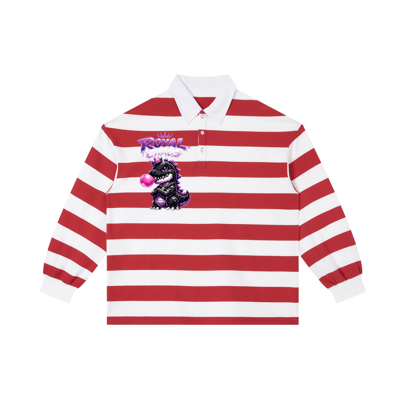 Royal Dino Stripe Polo Shirt
