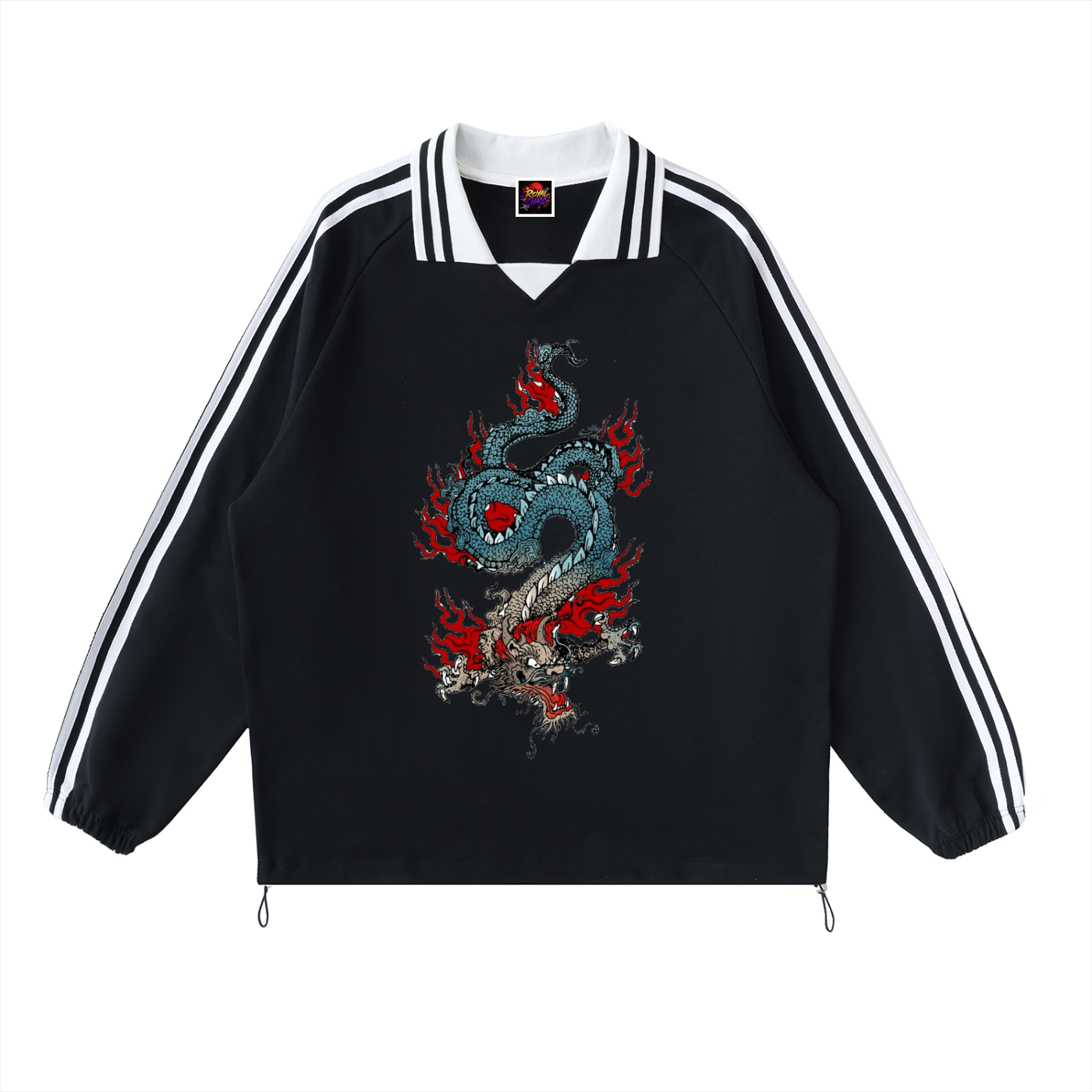 Royal Chaos striped dragon shirt