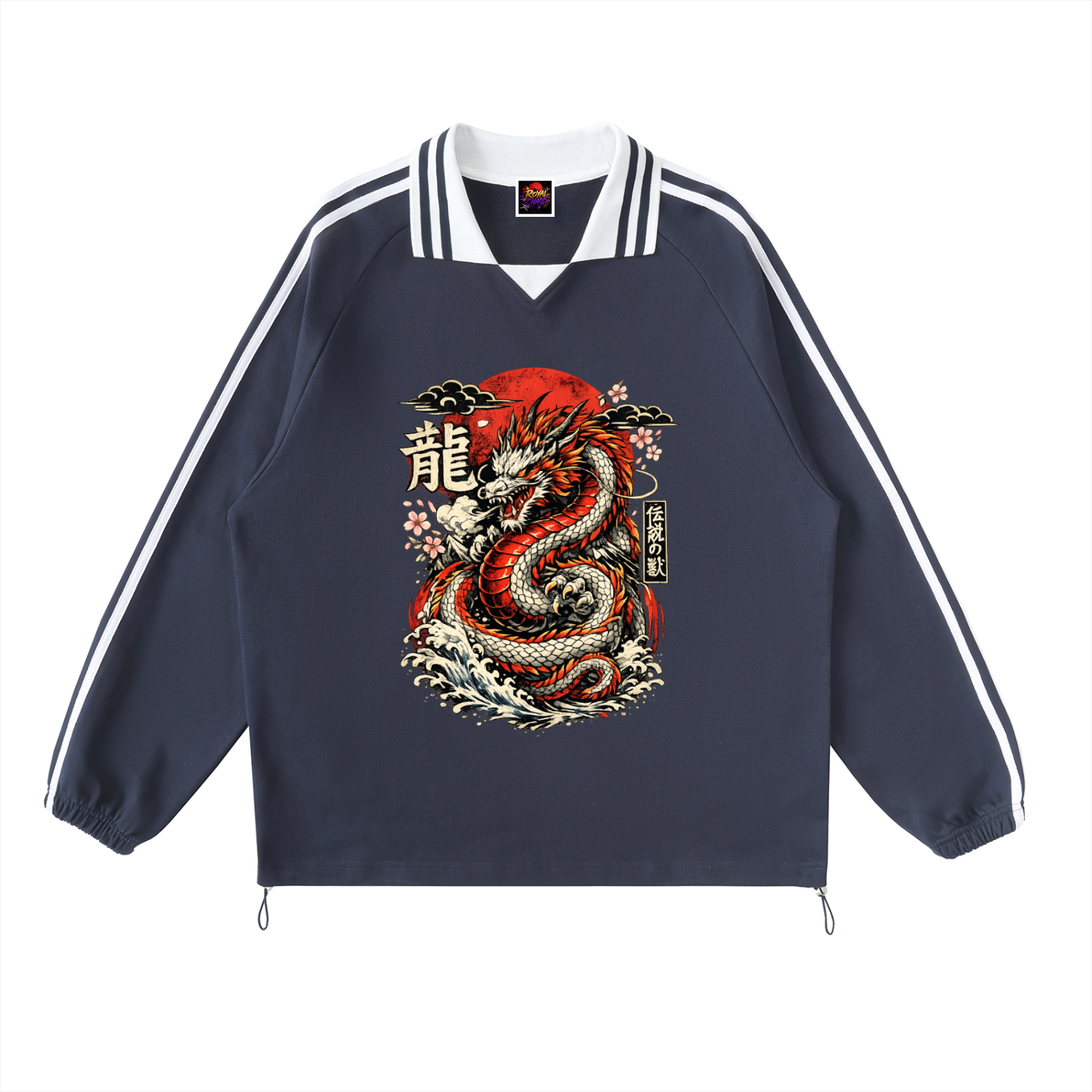 Royal Chaos striped dragon shirt