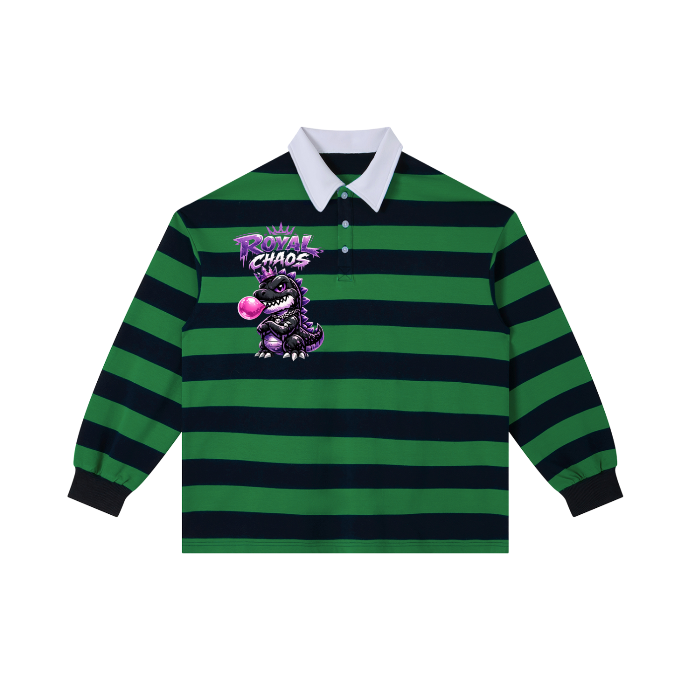 Royal Dino Stripe Polo Shirt