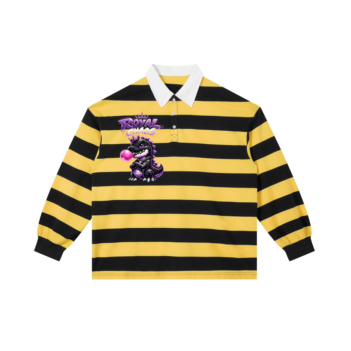 Royal Dino Stripe Polo Shirt