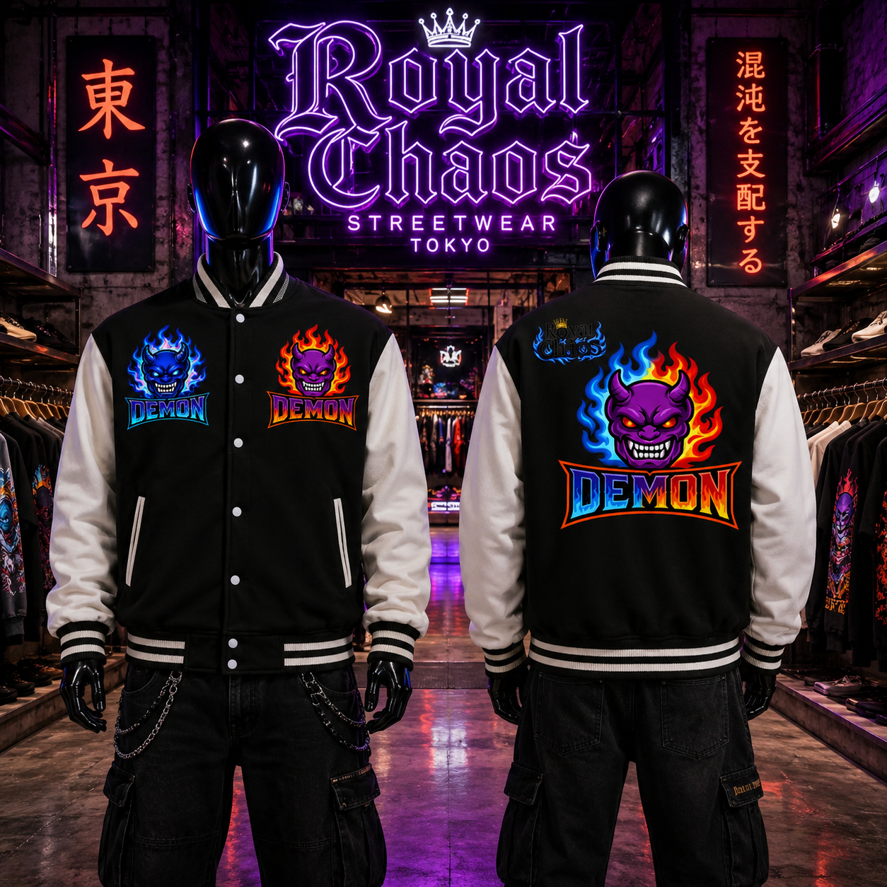 Royal Chaos Custom Fleeced Varsity Jacket