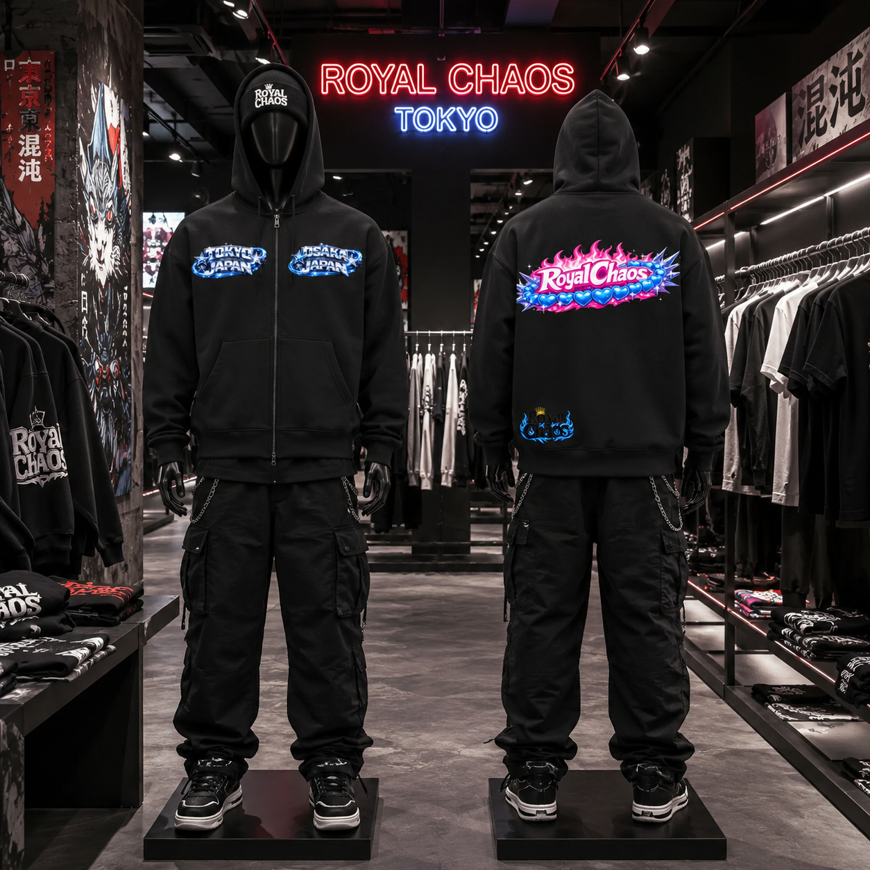 Royal Chaos Custom Japan Full Zip Hoodie