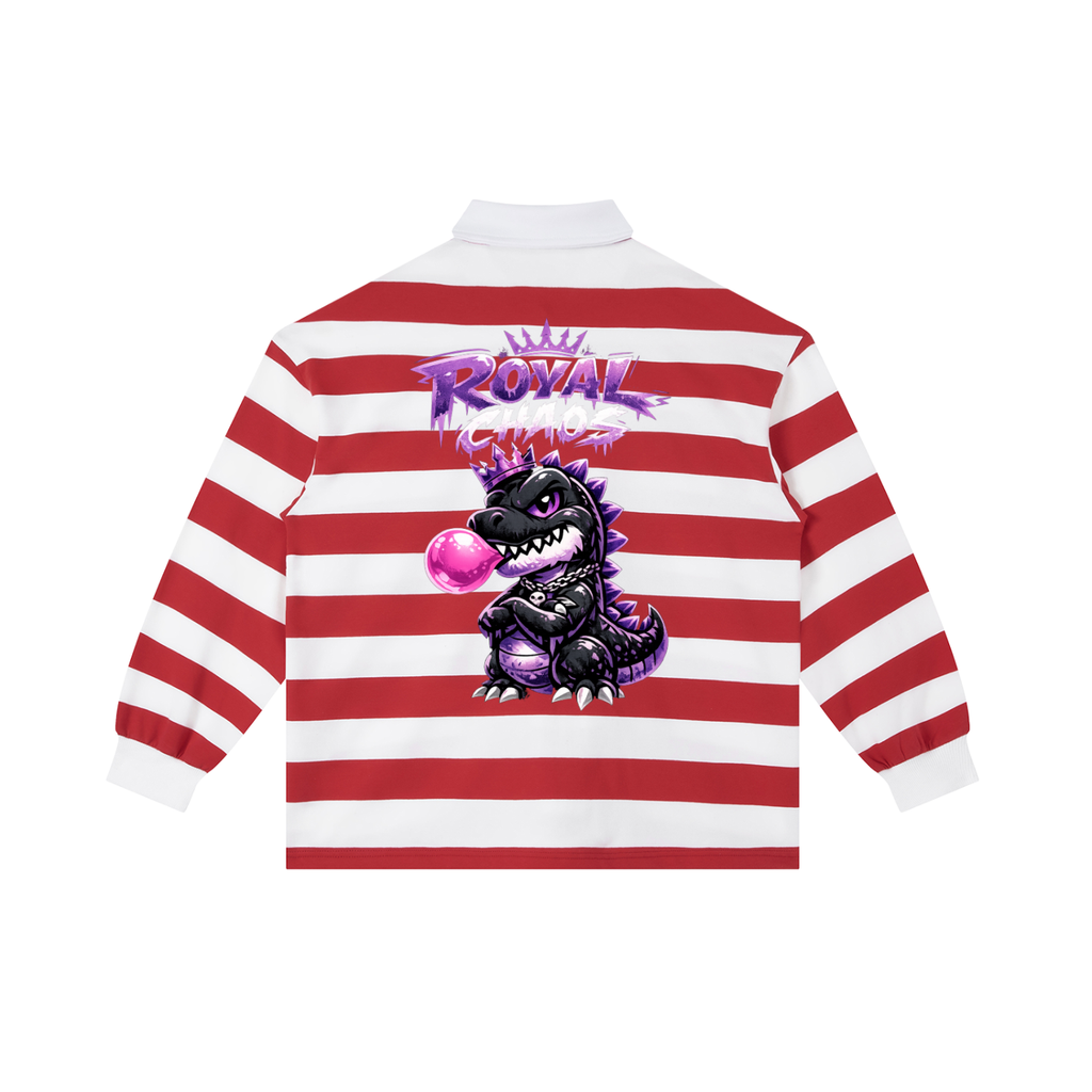 Royal Dino Stripe Polo Shirt