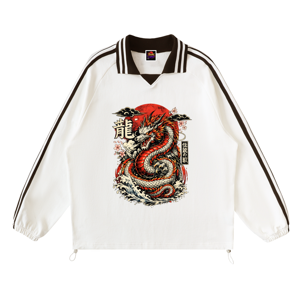 Royal Chaos striped dragon shirt
