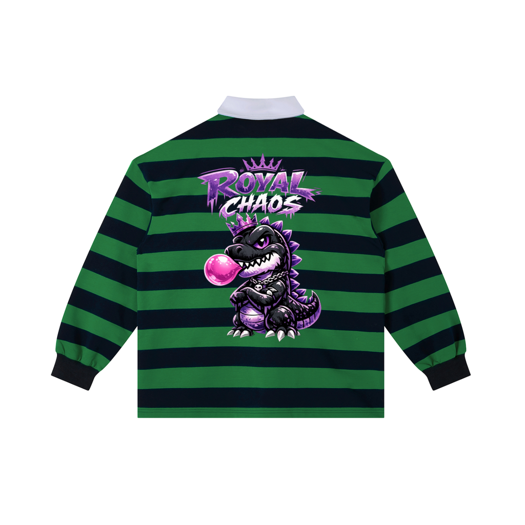 Royal Dino Stripe Polo Shirt