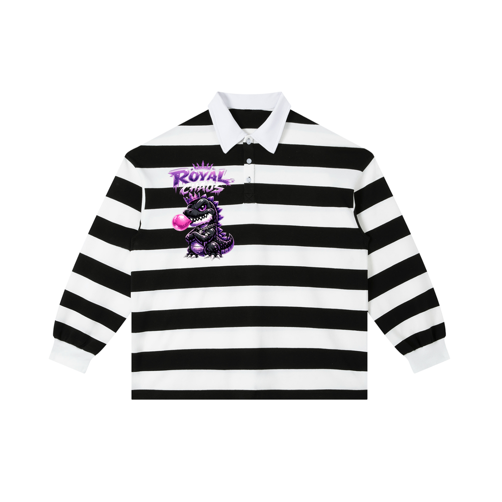 Royal Dino Stripe Polo Shirt